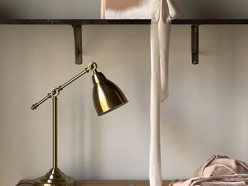 Clean and minimalist workspace with soft blue lighting accents.